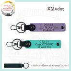 MiaWiki Motosiklet Kan Grubu İsim Plaka Anahtarlık, Standart, MH-KAN-MT-10910x2, Mor Menekşe-Turkuaz-lacivert, üniseks-yetişkin