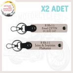 MiaWiki Motosiklet Maceracılarına Deri Anahtarlık Seti, Standart, MH-KAN-MT-5145x2, Pudra, üniseks-yetişkin