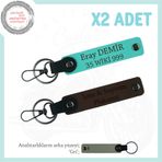 MiaWiki Motosiklet Plaka İsim Anahtarlık Set x2, Standart, MH-KAN-MT-11574x2, Koyu Kahve-Turkuaz-gri, üniseks-yetişkin
