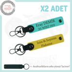 MiaWiki Motosiklet Plaka İsim Anahtarlık Set x2, Standart, MH-KAN-MT-12150x2, Sarı-Turkuaz-lacivert, üniseks-yetişkin