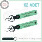 MiaWiki Motosiklet Plaka İsimli Deri Anahtarlık Takımı, Standart, MH-KAN-MT-12326x2, Yeşil-lacivert, üniseks-yetişkin