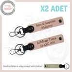 MiaWiki Motosiklet Plaka ve İsim Özel Deri Anahtarlık, Standart, MH-KAN-MT-12268x2, Yavruağzı-sütlü kahve, üniseks-yetişkin