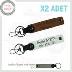 MiaWiki Motosiklet Plaka ve İsim Yazılı Anahtarlık, Standart, MH-KAN-MT-11410x2, Açık Kahve-Beyaz-gri, üniseks-yetişkin