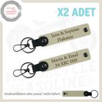 MiaWiki Motosiklet Plaka ve İsim Yazılı Anahtarlık, Standart, MH-KAN-MT-12168x2, Sütlü Kahve-sütlü kahve, üniseks-yetişkin
