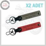 MiaWiki Motosiklet Plaka ve İsim Yazılı Anahtarlık, Standart, MH-KAN-MT-4120x2, Nar Çiçeği-Kül Gri, üniseks-yetişkin