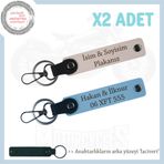 MiaWiki Motosiklet Plaka ve İsim Yazılı Anahtarlık x2, Standart, MH-KAN-MT-12062x2, Pudra-Gök Mavi-lacivert, üniseks-yetişkin
