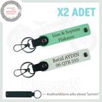 MiaWiki Motosiklet Plaka ve İsme Özel Deri Anahtarlık, Standart, MH-KAN-MT-12286x2, Yeşil-Beyaz-lacivert, üniseks-yetişkin