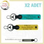 MiaWiki Motosiklet Plaka ve Kan Grubu Anahtarlık, Tek Ebat, MH-KAN-MT-9657x2, Koyu Turkuaz-Sarı-gri, üniseks-yetişkin
