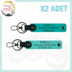 MiaWiki Motosiklet Severlere İsim Plaka Kan Grubu Anahtarlık, Standart, MH-KAN-MT-5257x2, Koyu Turkuaz-Turkuaz, üniseks-yetişkin