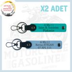 MiaWiki Motosiklet Sürücülerine Özel İsim Plaka Kan Grubu Anahtarlık, Standart, MH-KAN-MT-4852x2, Koyu Turkuaz-Gök Mavi, üniseks-yetişkin