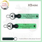 MiaWiki Motosiklet Sürücüsüne Özel İsim Plaka Kan Grubu Anahtarlık, Tek Ebat, MH-KAN-MT-11296x2, Yeşil-Fıstık Yeşil-lacivert, üniseks-yetişkin