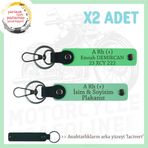 MiaWiki Motosiklet Sürücüsüne Özel İsim Plaka Kan Grubu Anahtarlık, Tek Ebat, MH-KAN-MT-6296x2, Yeşil-Fıstık Yeşil-lacivert, üniseks-yetişkin