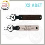 MiaWiki Motosiklete Özel İsim Plaka Kan Grubu Anahtarlık, Standart, MH-KAN-MT-5139x2, Pudra-Koyu Kahve, üniseks-yetişkin