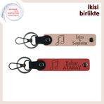 MiaWiki Nota Figürlü Deri Anahtarlık Takımı x2, Standart, MH-KAN-35961x2, yavru ağzı-nar çiçeği, üniseks-yetişkin