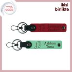 MiaWiki Nota Temalı Deri Anahtarlık Seti Kırmızı-Yeşil, Standart, MH-KAN-35807x2, kırmızı-açık yeşil, üniseks-yetişkin