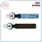 MiaWiki Notalı Deri Anahtarlık Seti Gök Mavi-Koyu Kahve, Standart, MH-KAN-35740x2, gök mavi-koyu kahve, üniseks-yetişkin