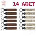 MiaWiki Öğrenci İsimli Deri Anahtarlık 14'lü Set, Standart, MH-KAN9022X14, Açık Kahve & Sütlü Kahve, üniseks-yetişkin