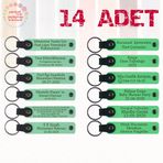 MiaWiki Öğrenci İsimli Deri Anahtarlık 14'lü Set, Standart, MH-KAN9026X14, Açık Yeşil & Fıstık Yeşili, üniseks-yetişkin