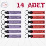 MiaWiki Öğrenci İsimli Deri Anahtarlık 14'lü Set, Standart, MH-KAN9112X14, Mor Menekşe & Nar Çiçeği, üniseks-yetişkin