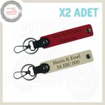 MiaWiki Özel Plaka ve İsim Yazılı 2'li Anahtarlık, Standart, MH-KAN-MT-4078x2, Kırmızı-Sütlü Kahve, üniseks-yetişkin