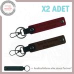 MiaWiki Plaka ve İsim Yazılı Özel Üretim Anahtarlık, Standart, MH-KAN-MT-11546x2, Koyu Kahve-Bordo-lacivert, üniseks-yetişkin