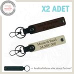 MiaWiki Plaka ve İsimle Kişiye Özel Anahtarlık, Standart, MH-KAN-MT-11570x2, Koyu Kahve-Sütlü Kahve-lacivert, üniseks-yetişkin
