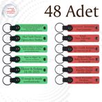 MiaWiki Promosyonel Anahtarlık 48'li Set, Standart, MH-KAN9057X48, Fıstık Yeşili & Nar Çiçeği, üniseks-yetişkin