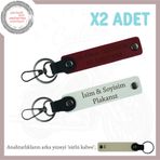 MiaWiki Sevgililere Özel İsim ve Plaka Yazılı Anahtarlık, Standart, MH-KAN-MT-11488x2, Beyaz-Bordo-sütlü kahve, üniseks-yetişkin