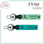 MiaWiki Sevgiliye Futbol Temalı Anahtarlık Seti, Standart, MH-KAN-39313x2, açık yeşil-koyu turkuaz, erkek
