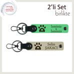 MiaWiki Sevgiliyle Ortak Kullanılabilir Deri Anahtarlık, Standart, MH-KAN-36804x2, fıstık yeşil-sütlü kahve, üniseks-yetişkin