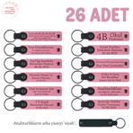 MiaWiki Söz Merasimi Hatıra Anahtarlık 26'lı Set, Standart, MH-KAN8579X26, Pembe & Siyah, üniseks-yetişkin