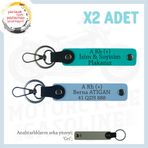 MiaWiki Sürücülere Özel İsim Plaka Kan Grubu Anahtarlık, Tek Ebat, MH-KAN-MT-5641x2, Koyu Turkuaz-Gök Mavi-gri, üniseks-yetişkin