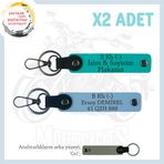 MiaWiki Sürücülere Özel İsim Plaka Kan Grubu Anahtarlık, Tek Ebat, MH-KAN-MT-8641x2, Koyu Turkuaz-Gök Mavi-gri, üniseks-yetişkin