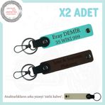 MiaWiki Sürücüye Hediye İsim Plaka Yazılı Anahtarlık Set, Standart, MH-KAN-MT-11577x2, Koyu Kahve-Turkuaz-sütlü kahve, üniseks-yetişkin