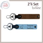 MiaWiki Tatlı Pati Temalı Kedili İsme Özel 2'li Anahtarlık, Standart, MH-KAN-40366x2, açık kahve-gök mavi, üniseks-yetişkin