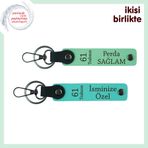 MiaWiki Trabzon 61 Yazılı Deri Anahtarlık Seti, Standart, MH-KAN-61-134x2, açık yeşil-turkuaz, üniseks-yetişkin