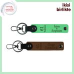 MiaWiki Trabzon Temalı 61 Desenli Deri Anahtarlık Takımı, Standart, MH-KAN-61-172x2, fıstık yeşil-açık kahve, üniseks-yetişkin