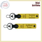 MiaWiki Trabzon Temalı 61 Yazılı Deri Anahtarlık 2'li Set, Standart, MH-KAN-61-366x2, sarı-sarı, üniseks-yetişkin