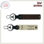 MiaWiki Türk Yazılı 2'li Deri Anahtarlık Seti, Standart, MH-KAN-34370x2, koyu kahve-sütlü kahve, üniseks-yetişkin