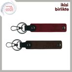 MiaWiki Türk Yazılı Deri Anahtarlık Seti Bordo-Kahve, Standart, MH-KAN-34307x2, bordo-koyu kahve, üniseks-yetişkin