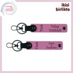 MiaWiki Türk Yazılı Deri Anahtarlık Seti Pembe, Standart, MH-KAN-34475x2, pembe-pembe, üniseks-yetişkin