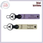 MiaWiki Türk Yazılı Deri Anahtarlık Seti, Standart, MH-KAN-34442x2, mor menekşe-sütlü kahve, üniseks-yetişkin