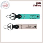 MiaWiki Türk Yazılı Deri Anahtarlık Seti, Standart, MH-KAN-34548x2, turkuaz-pudra, üniseks-yetişkin