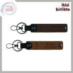 MiaWiki Türk Yazılı İsimli Deri Anahtarlık Seti 2'li, Tek Ebat, MH-KAN-34355x2, koyu kahve-açık kahve, üniseks-yetişkin