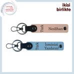 MiaWiki Türk Yazılı Kişisel Deri Anahtarlık Seti, Standart, MH-KAN-34558x2, yavru ağzı-gök mavi, üniseks-yetişkin