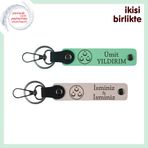 MiaWiki Üç Ayyıldız Desenli İsim Soyisimli 2'li Anahtarlık, Standart, MH-KAN-32132x2, açık yeşil-pudra, üniseks-yetişkin
