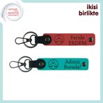 MiaWiki Üç Ayyıldız Desenli Kişisel Anahtarlık 2'li Set, Standart, MH-KAN-32306x2, nar çiçeği-koyu turkuaz, üniseks-yetişkin