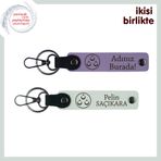 MiaWiki Üç Ayyıldız İsim Yazılı 2'li Anahtarlık Seti, Standart, MH-KAN-32283x2, mor menekşe-beyaz, üniseks-yetişkin