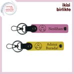 MiaWiki Üç Ayyıldız Temalı Deri Anahtarlık Seti, Standart, MH-KAN-32331x2, pembe-sarı, üniseks-yetişkin
