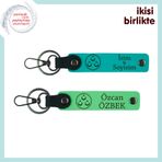 MiaWiki Üç Ayyıldızlı Deri Anahtarlık Takımı, Standart, MH-KAN-32231x2, koyu turkuaz-fıstık yeşil, üniseks-yetişkin